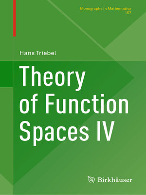 cover image of Theory of Function Spaces IV